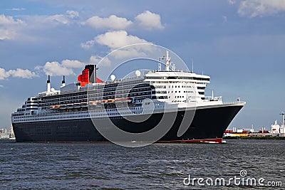 Cruise ship leaving Port of Rotterdam Stock Photo