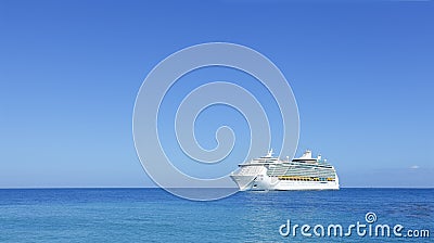 Cruise ship liner on horizon Stock Photo