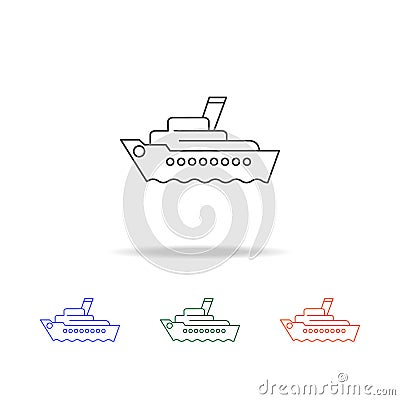 cruise ship liner line icon. Elements of journey in multi colored icons. Premium quality graphic design icon. Simple icon for webs Stock Photo
