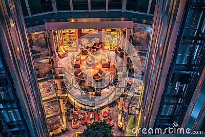 Cruise ship lobby atrium on celebrity cruises Editorial Stock Photo