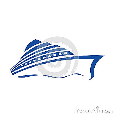 Cruise Ship Logo Vector Illustration