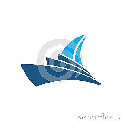 Cruise ship Logo Template vector icon design Vector Illustration