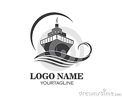 cruise ship Logo Template vector icon illustration Vector Illustration