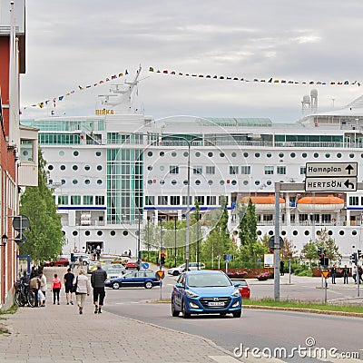 M / S Birka Stockholm in the southern port of LuleÃ¥ Editorial Stock Photo