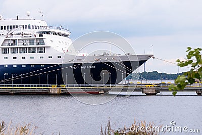 Cruise ship MS Saga Sapphire of the Saga Cruises II Ltd Fleet docked in Tallinn Editorial Stock Photo