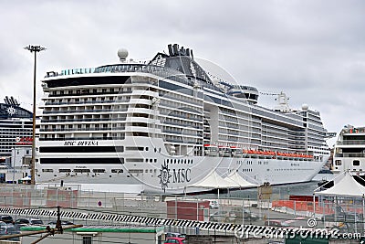 the cruise ship MSC Divina Editorial Stock Photo
