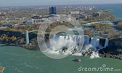 Cruise ship at Niagara fall Editorial Stock Photo