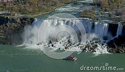 Cruise ship at Niagara fall Editorial Stock Photo