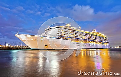 Cruise ship night Stock Photo