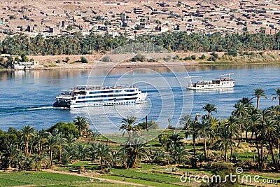 Cruise ship on Nile River Stock Photo