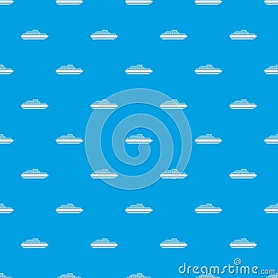 Cruise ship pattern seamless blue Vector Illustration