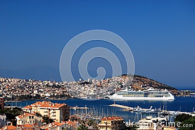 Cruise ship in port Stock Photo