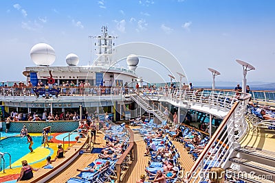 Cruise Ship Sailing on the Mediterranean Editorial Stock Photo