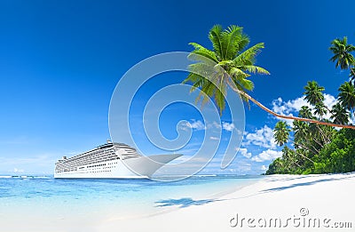 Cruise Ship in the Summer Time Stock Photo