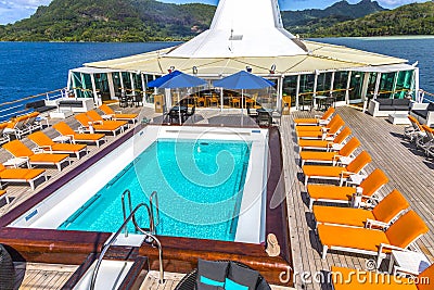 Cruise Ship Swimming Pool Stock Photo