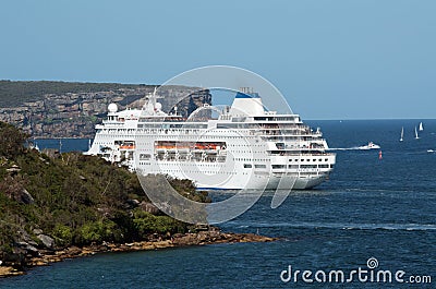 Cruise ship in Sydney Bay Editorial Stock Photo