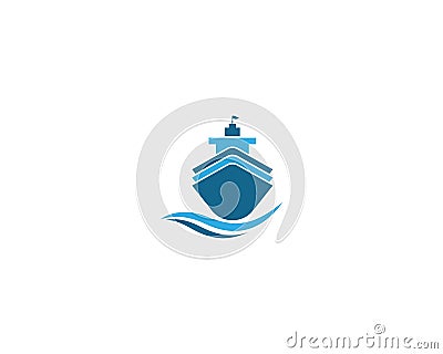 Cruise ship symbol illustration Vector Illustration