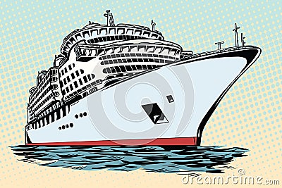 Cruise ship vacation sea travel Vector Illustration