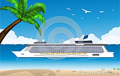 Cruise ship Vector Illustration