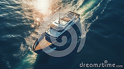 Cruise ship, view from above .Summer vacation .Sea Ocean .Generative ai Stock Photo