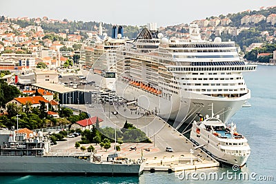 Cruise ships port Dubrovnik Stock Photo