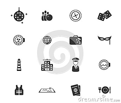 Cruise simply icons Vector Illustration