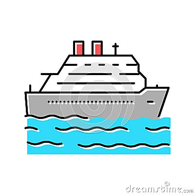 cruise summer vacation color icon vector illustration Vector Illustration
