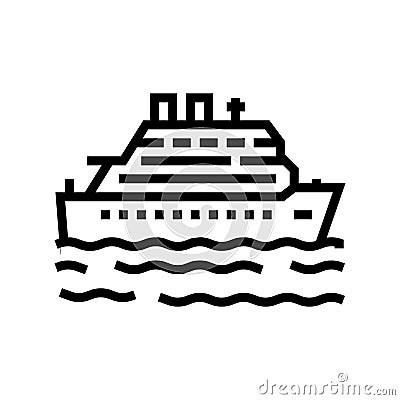 cruise summer vacation line icon vector illustration Vector Illustration