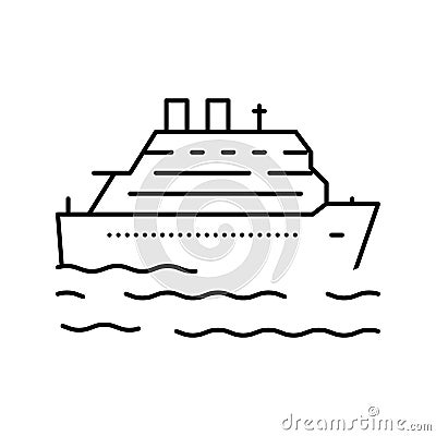 cruise summer vacation line icon vector illustration Vector Illustration