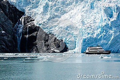 Cruise tour at Holgate Glacier of Aialik Bay in Alaska Stock Photo