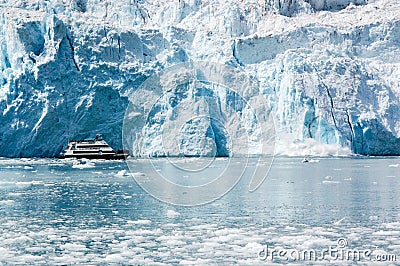 Cruise tour at Holgate Glacier of Aialik Bay in Alaska Stock Photo