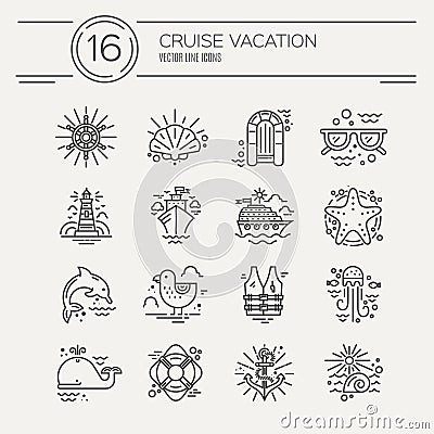 Cruise Vacation Vector Illustration