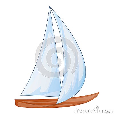 Cruise yacht icon, cartoon style Vector Illustration