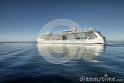 Cruiser on open sea Stock Photo