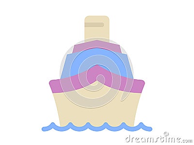 Cruiser ship single isolated icon with flat style Vector Illustration