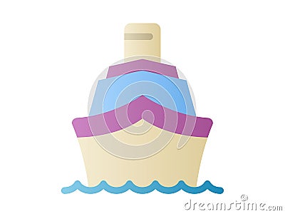 Cruiser ship single isolated icon with smooth style Vector Illustration