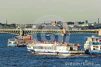 Cruises and boat trips in Saint Petersburg, Russia Editorial Stock Photo