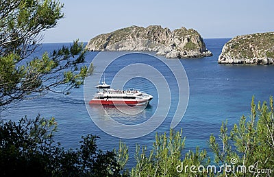 Cruising boat Stock Photo