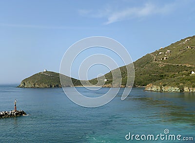 Cruising on the Turquoise Blue Aegean sea, Greece Stock Photo