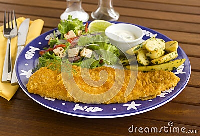 Crumbed Fish Stock Photo