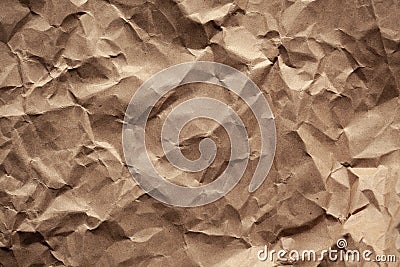 Crumbled brown paper background texture Stock Photo