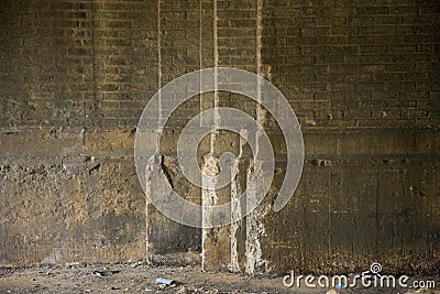 Crumbling brick wall Stock Photo