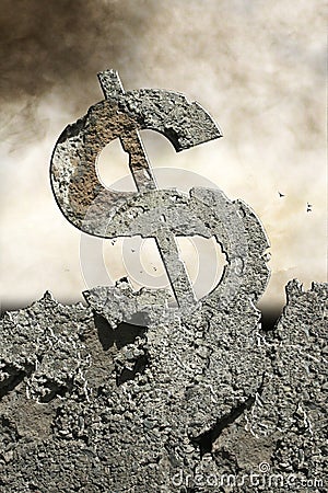 crumbling dollar Stock Photo