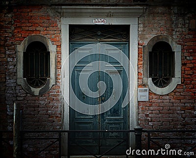 Crumbling Weathered Entrance Stock Photo