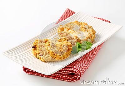 Crumbly cornmeal and almond cookies Stock Photo