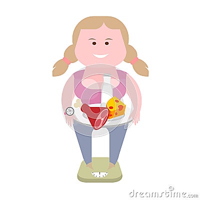 Crumpet girl diet Vector Illustration