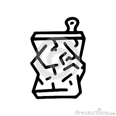 crumpled aluminum can line vector doodle simple icon Vector Illustration