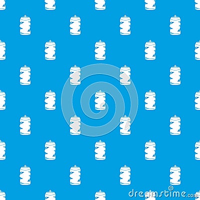 Crumpled aluminum cans pattern seamless blue Vector Illustration