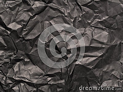 Crumpled black paper Stock Photo