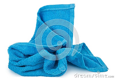 Crumpled blue towel Stock Photo